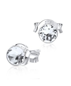 Roundy Stone Silver Stud Earring ST-1103 (4.0mm)